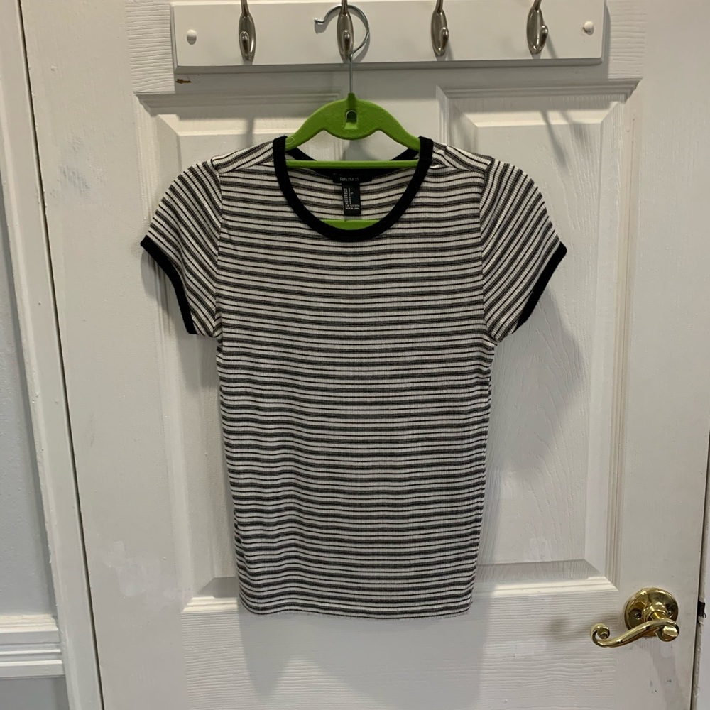 short sleeve striped ringer tee